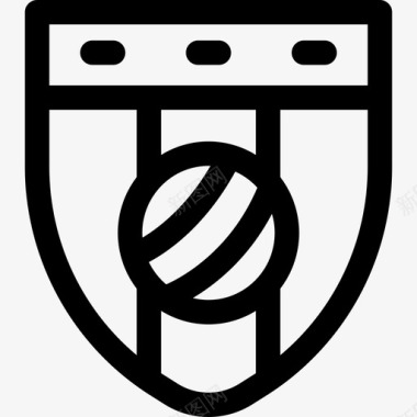 徽章足球5直线图标图标