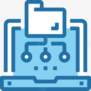 文件夹网络和数据库4蓝色图标图标