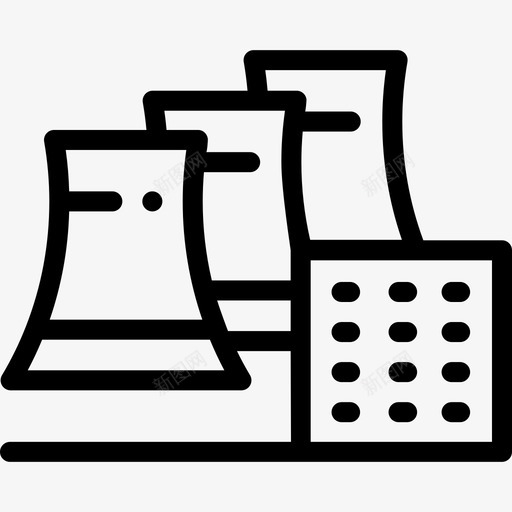 核电站技术42线性图标svg_新图网 https://ixintu.com 技术42 核电站 线性