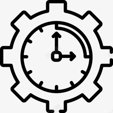 时间管理创业8线性图标图标