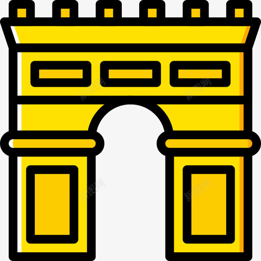 拱门建筑6黄色图标svg_新图网 https://ixintu.com 建筑6 拱门 黄色