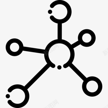 分子研究科学5线性图标图标