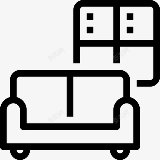 沙发家具和家居4直线型图标svg_新图网 https://ixintu.com 家具和家居4 沙发 直线型