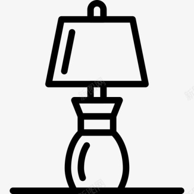 卧室灯家具和家居8线性图标图标