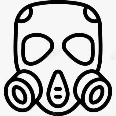 防毒面具战争5线性图标图标