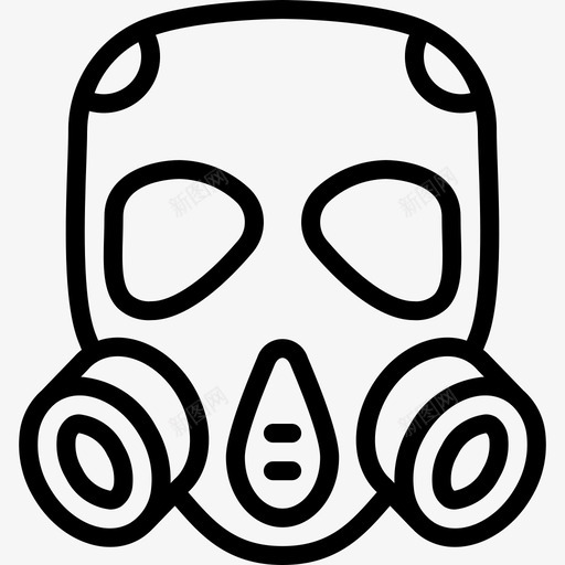 防毒面具战争5线性图标svg_新图网 https://ixintu.com 战争5 线性 防毒面具