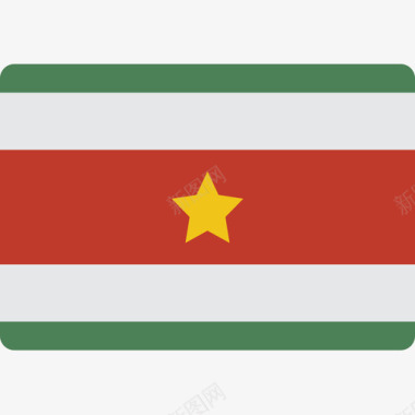 苏里南国旗15平坦图标图标
