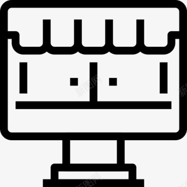 网上商店购物和电子商务5线性图标图标