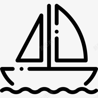 游艇热带16直线型图标图标
