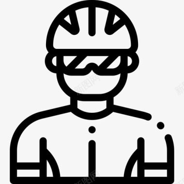 自行车手13号自行车直线型图标图标