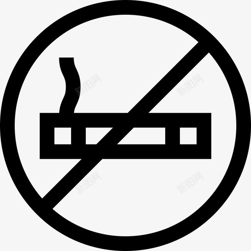 禁止吸烟购物中心11号直线型图标svg_新图网 https://ixintu.com 直线型 禁止吸烟 购物中心11号