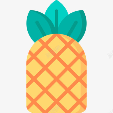 菠萝热带17扁平图标图标