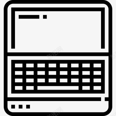 笔记本电脑计算机技术线性图标图标