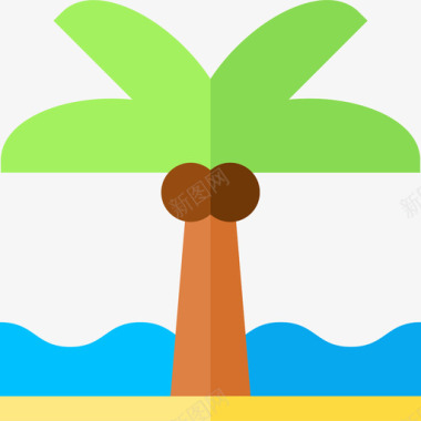 棕榈树暑假20平坦图标图标