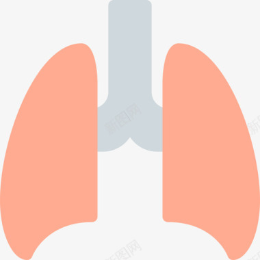 肺医疗保健3平坦图标图标