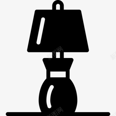卧室灯家具和家用7实心图标图标