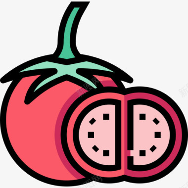 番茄蔬菜6线颜色图标图标