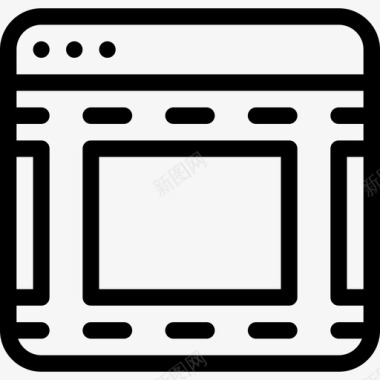 浏览器windows和应用程序2线性图标图标
