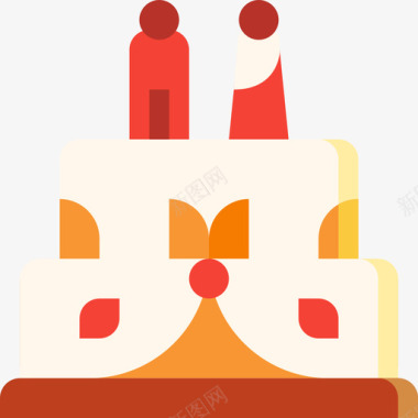 婚礼蛋糕婚礼52扁平图标图标