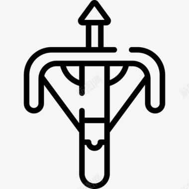 十字弓中世纪20直纹图标图标
