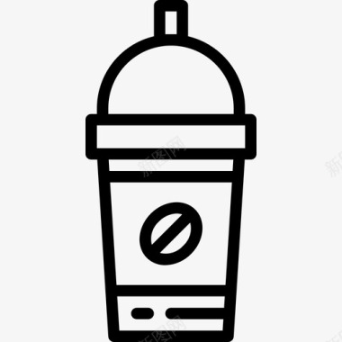 冰咖啡53号咖啡店直线型图标图标