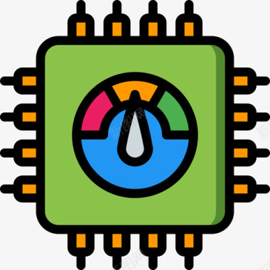 Cpu网络性能5线性颜色图标图标