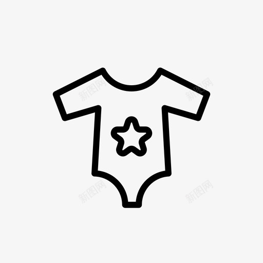 婴儿连体衣图标svg_新图网 https://ixintu.com 图标 婴儿图标线条样式 婴儿连体衣