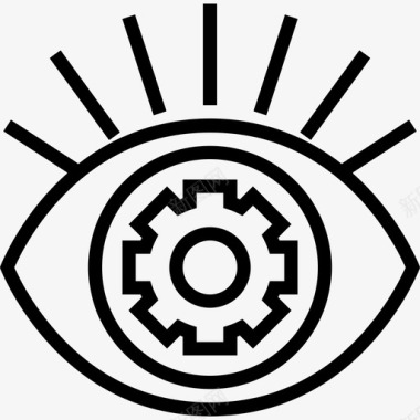 眼睛未来技术10线性图标图标