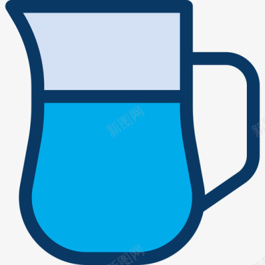 水壶25号酒吧线性颜色图标图标