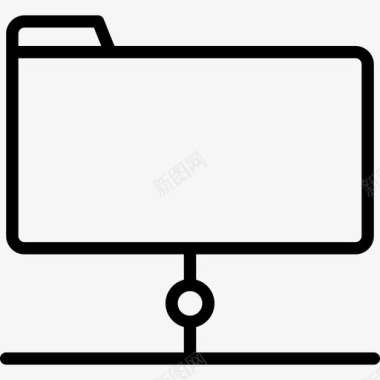 文件夹计算机网络和数据库线性图标图标