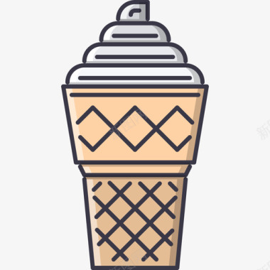 冰淇淋咖啡馆2彩色图标图标