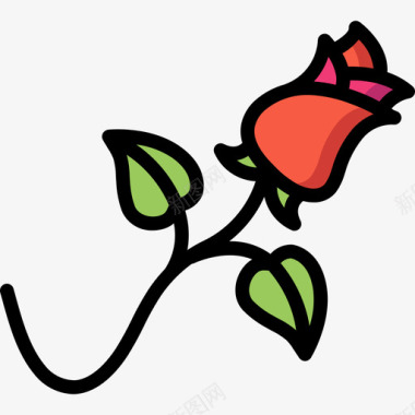 玫瑰园艺17线性颜色图标图标