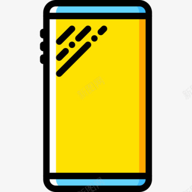 智能手机tech4黄色图标图标