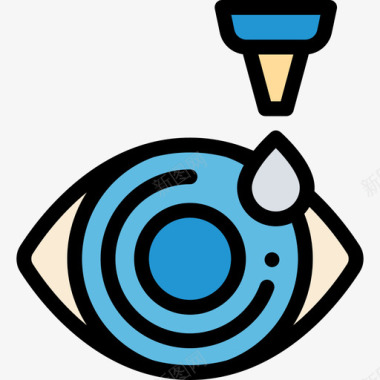 眼药水医疗器械9线性颜色图标图标