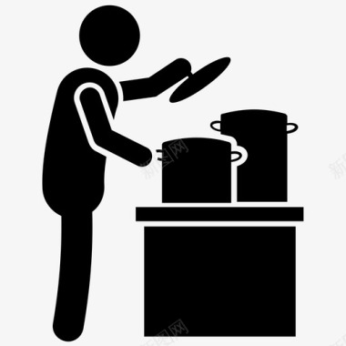 煮食烹调晚餐烹调食物图标图标