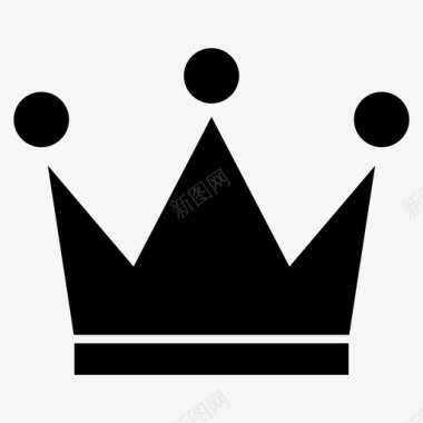 皇冠国王生日黑图标图标