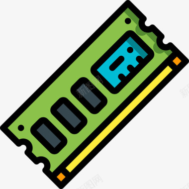 Ram内存pc组件5线性彩色图标图标