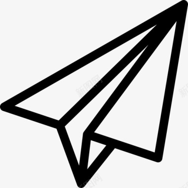 纸飞机电子邮件直线图标图标