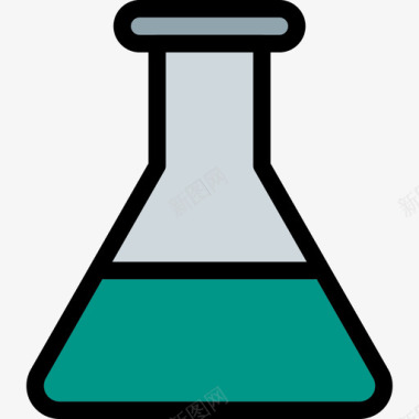 烧瓶科学51线性颜色图标图标