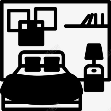 卧室宿舍家具图标图标