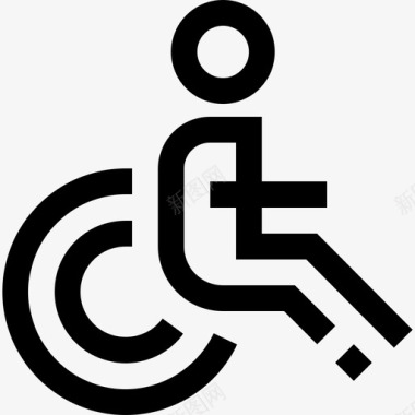 轮椅接口46线性图标图标