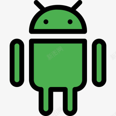Android徽标和品牌2线性颜色图标图标
