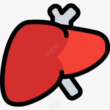肝脏医疗保健4线性颜色图标图标