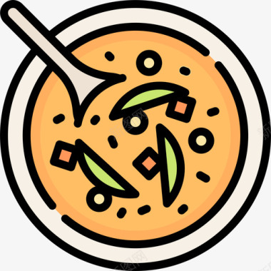 咖喱纯素食品2道原色图标图标