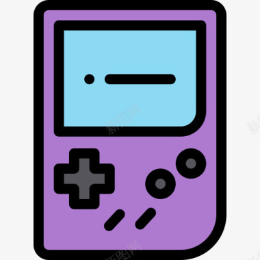 游戏机游戏28线性颜色图标图标
