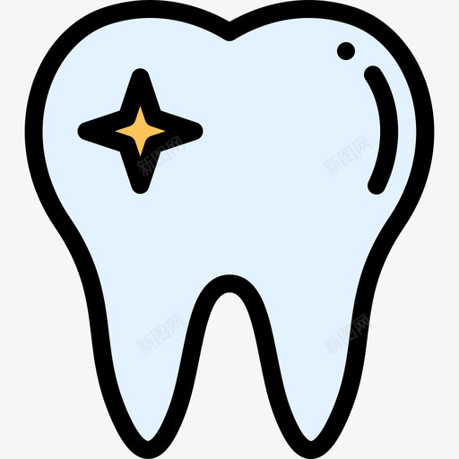 牙齿医疗保健8线颜色图标svg_新图网 https://ixintu.com 医疗保健8 牙齿 线颜色