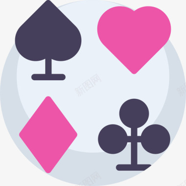 扑克牌游戏18扁平图标图标