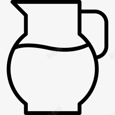 水罐咖啡16直线型图标图标
