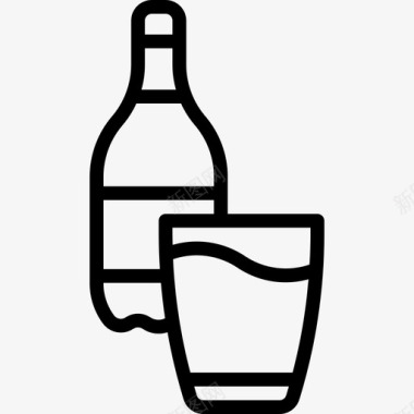 水杯饮料6线性图标图标