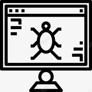 病毒浏览器和接口4线性图标图标